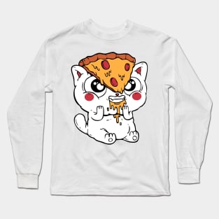 YUM YUM PIZZA CAT Long Sleeve T-Shirt